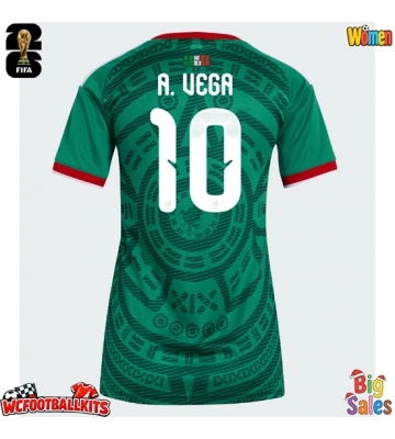 Mexico Alexis Vega #10 Replica Home Stadium Shirt for Women World Cup 2026 Short Sleeve